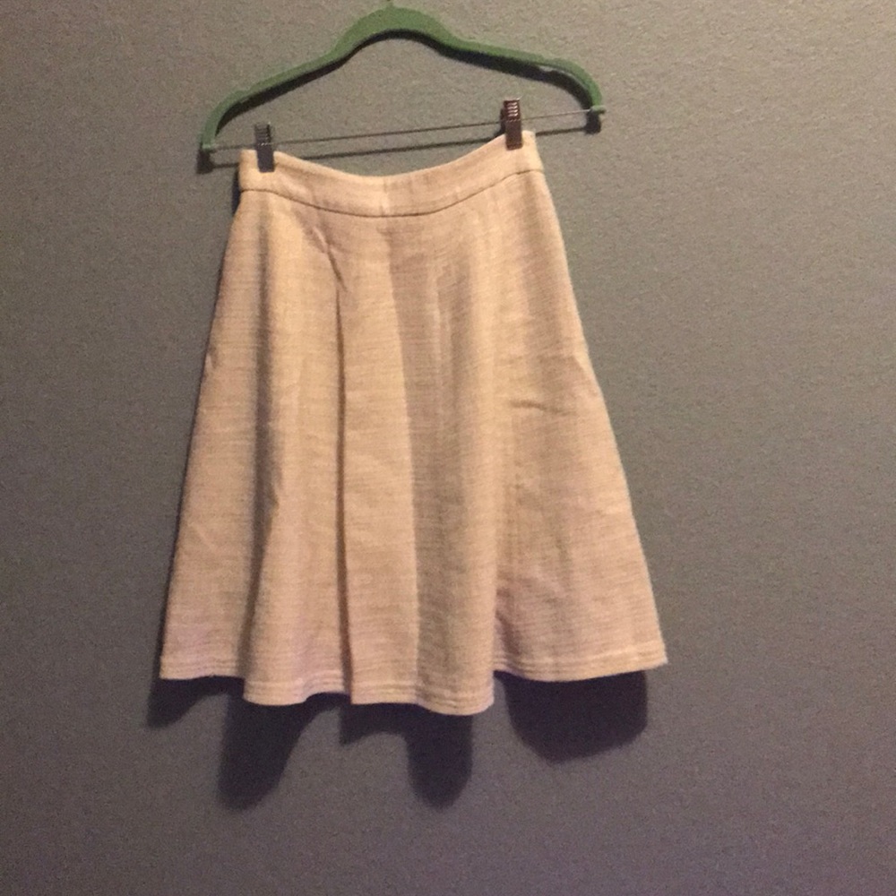 WHBM oatmeal tweed skirt.